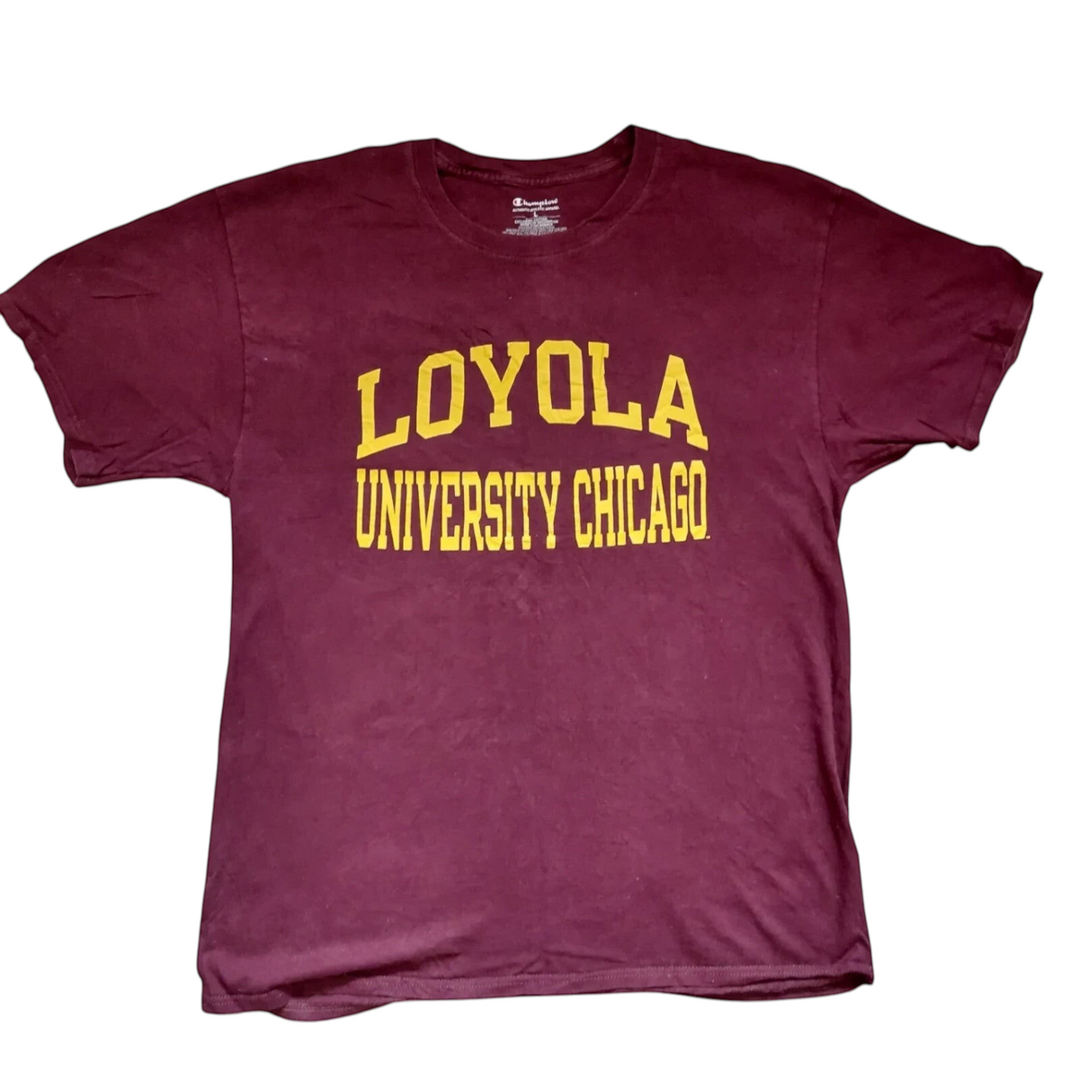My Store burgundy Champion Loyola University Chicago cotton graphic t-shirt for men in size large