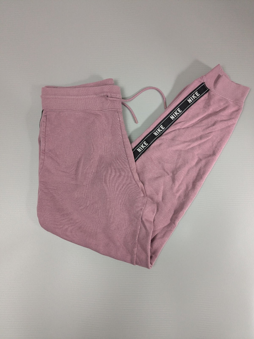 Nike Joggers Womens M Pink Logo-Tape Track Bottoms Sweatpants