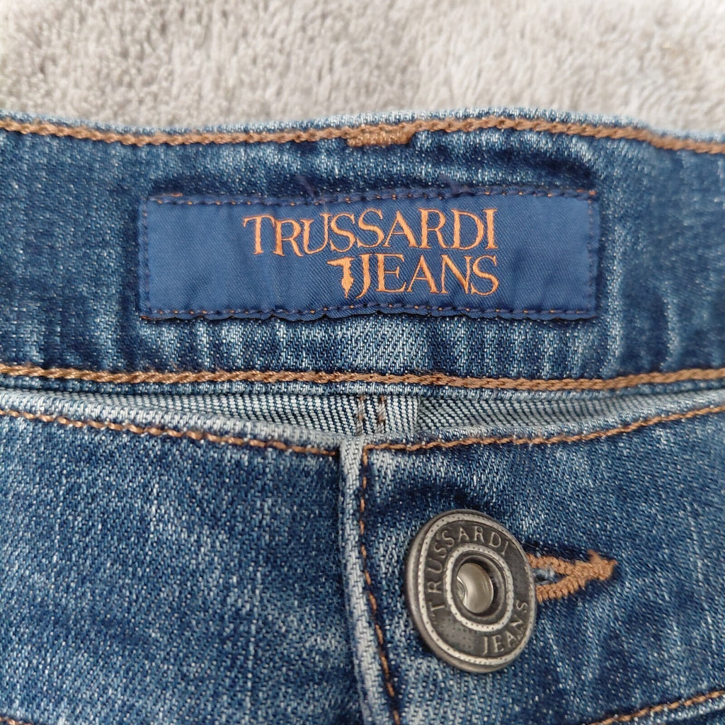 Trussardi Jeans Trousers Mens W31 Blue Straight Leg Denim