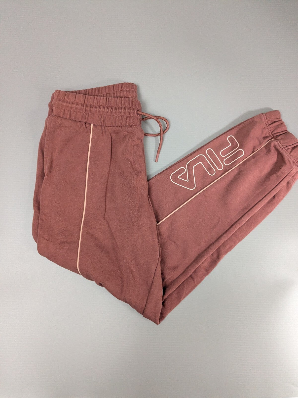 Fila Joggers Womens M Pink Elastic-Waist Sweatpants Activewear