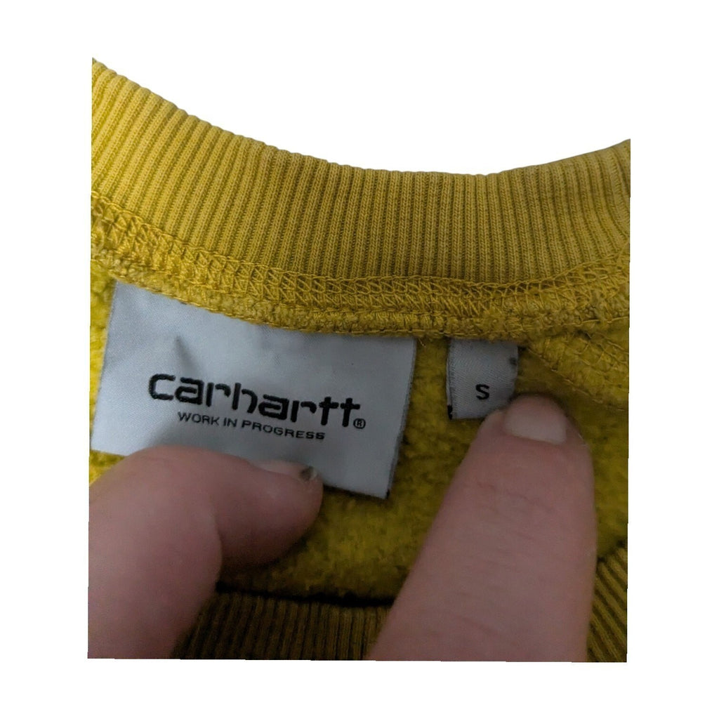 Carhartt Sweatshirt Mens S Yellow Crewneck Chase Sweat Jumper