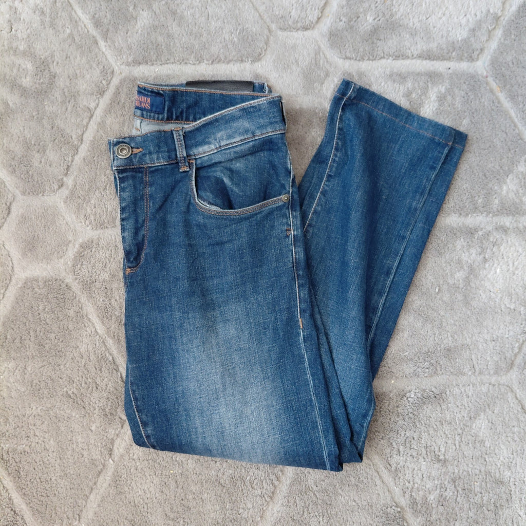 Trussardi Jeans Trousers Mens W31 Blue Straight Leg Denim