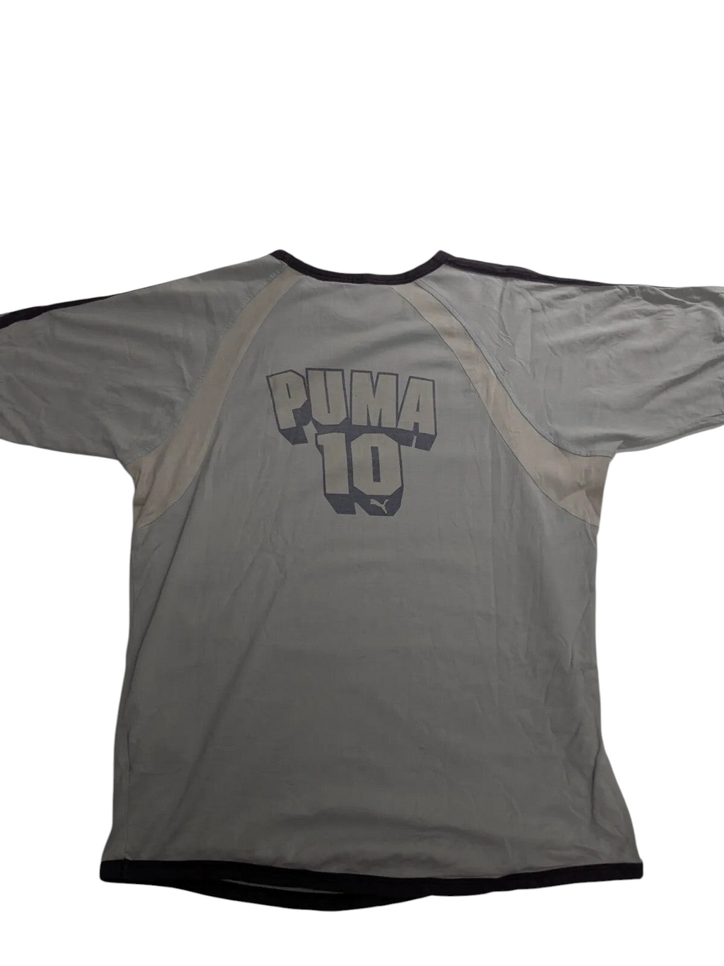 My Store grey PUMA football shirt with Puma 10 graphic print, crew neck, and short raglan sleeves