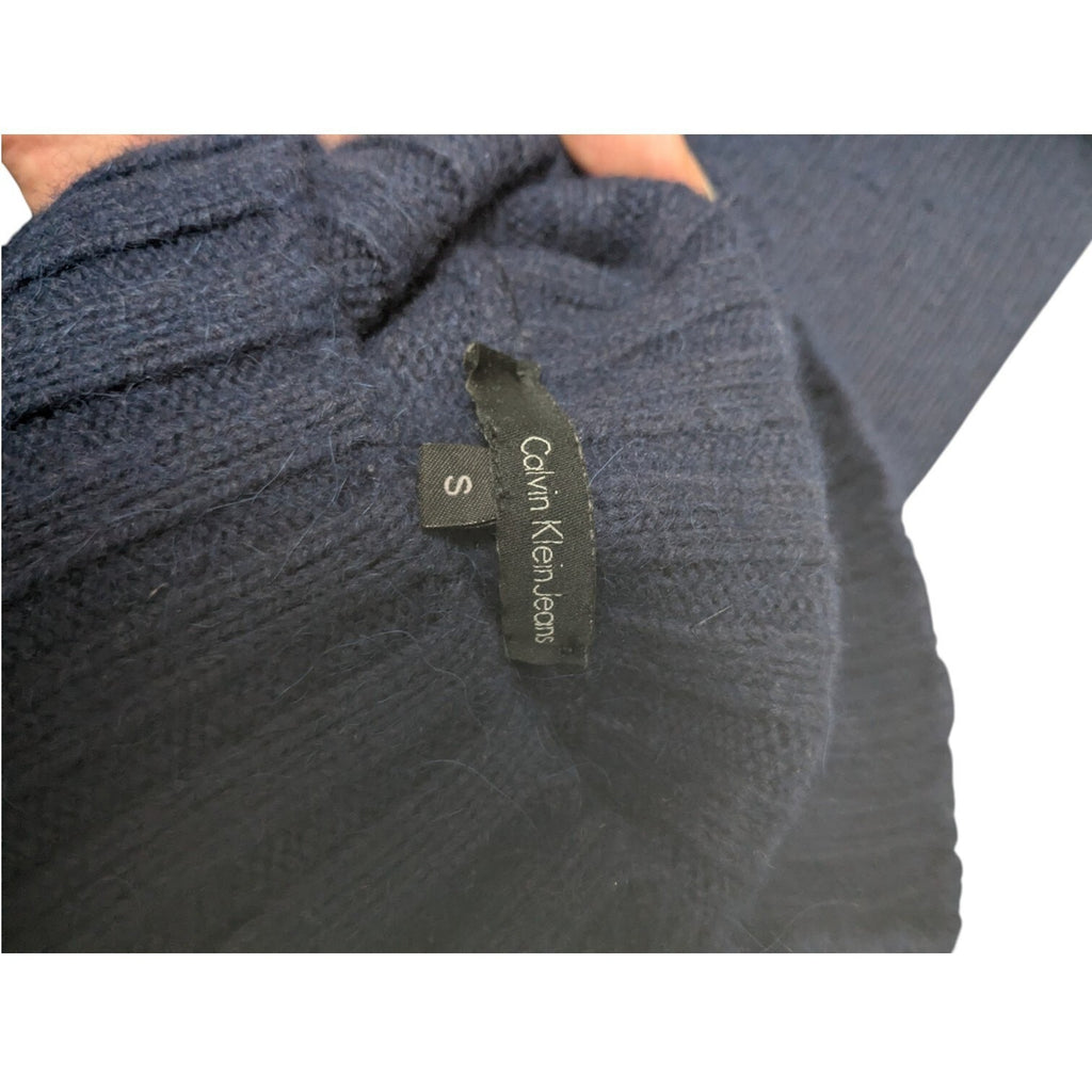 Calvin Klein Sweater Womens S Black Ribbed Turtleneck Y2K