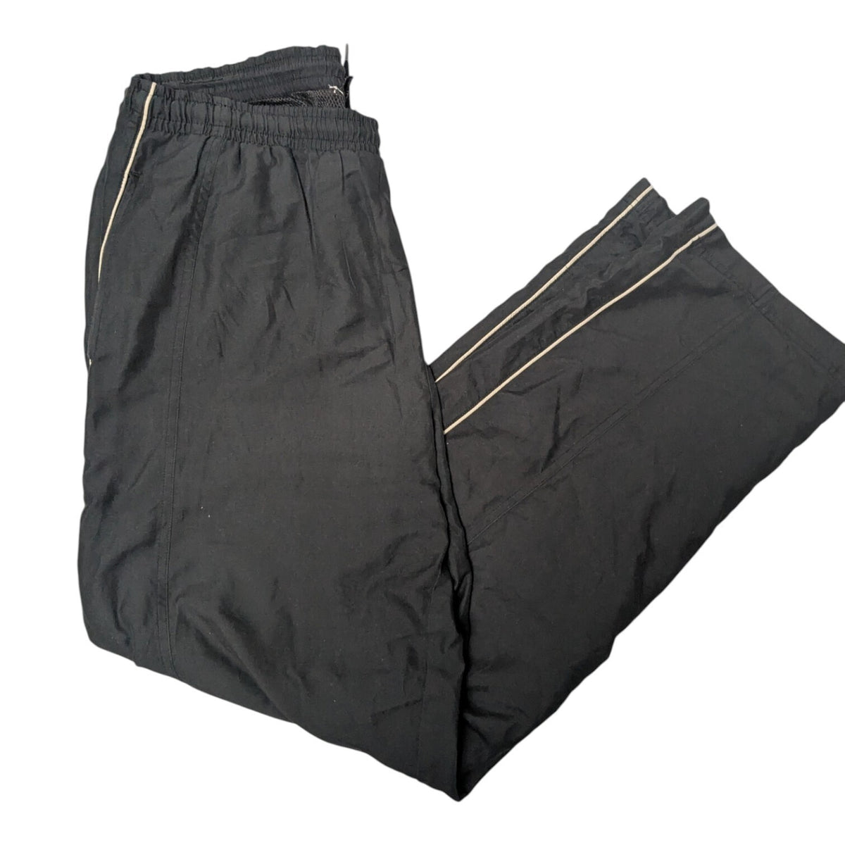 Champion Track Pants Mens L Black Taped Side Joggers Y2K