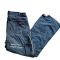 My Store Dickies mid blue wash denim carpenter jeans with utility pockets and back logo patch