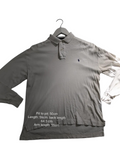 My Store cream Ralph Lauren long sleeve cotton polo shirt with embroidered logo and button-up collar