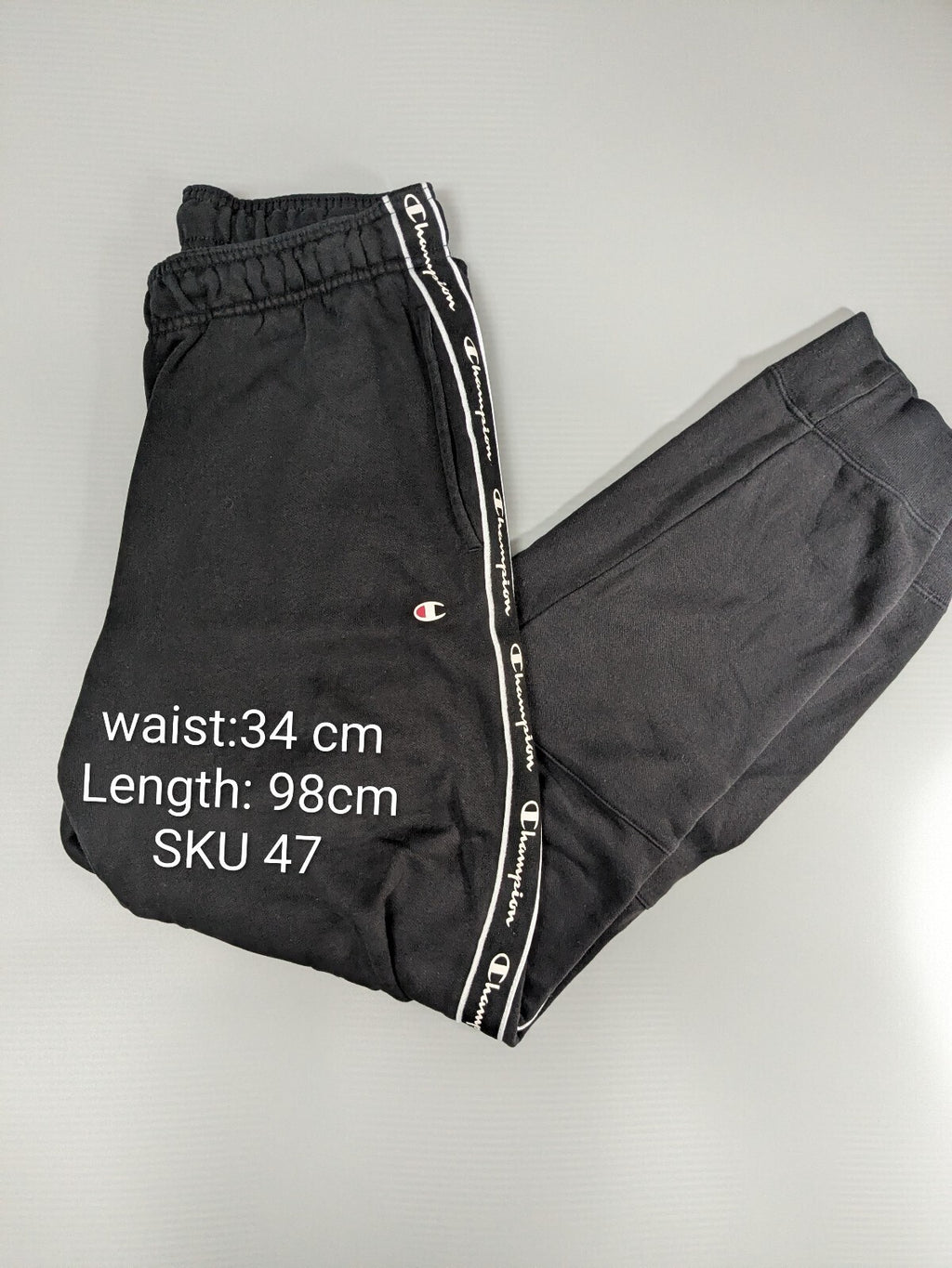 Champion Joggers Mens L Black Taped Side Logo Sweatpants
