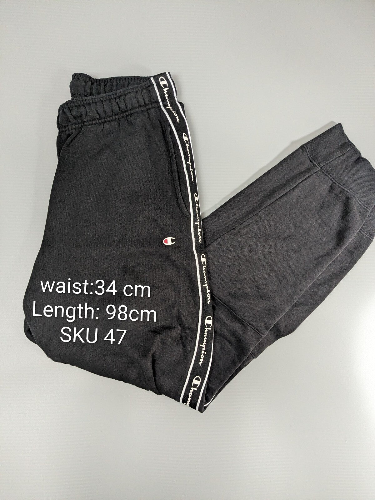 Champion Joggers Mens L Black Taped Side Logo Sweatpants