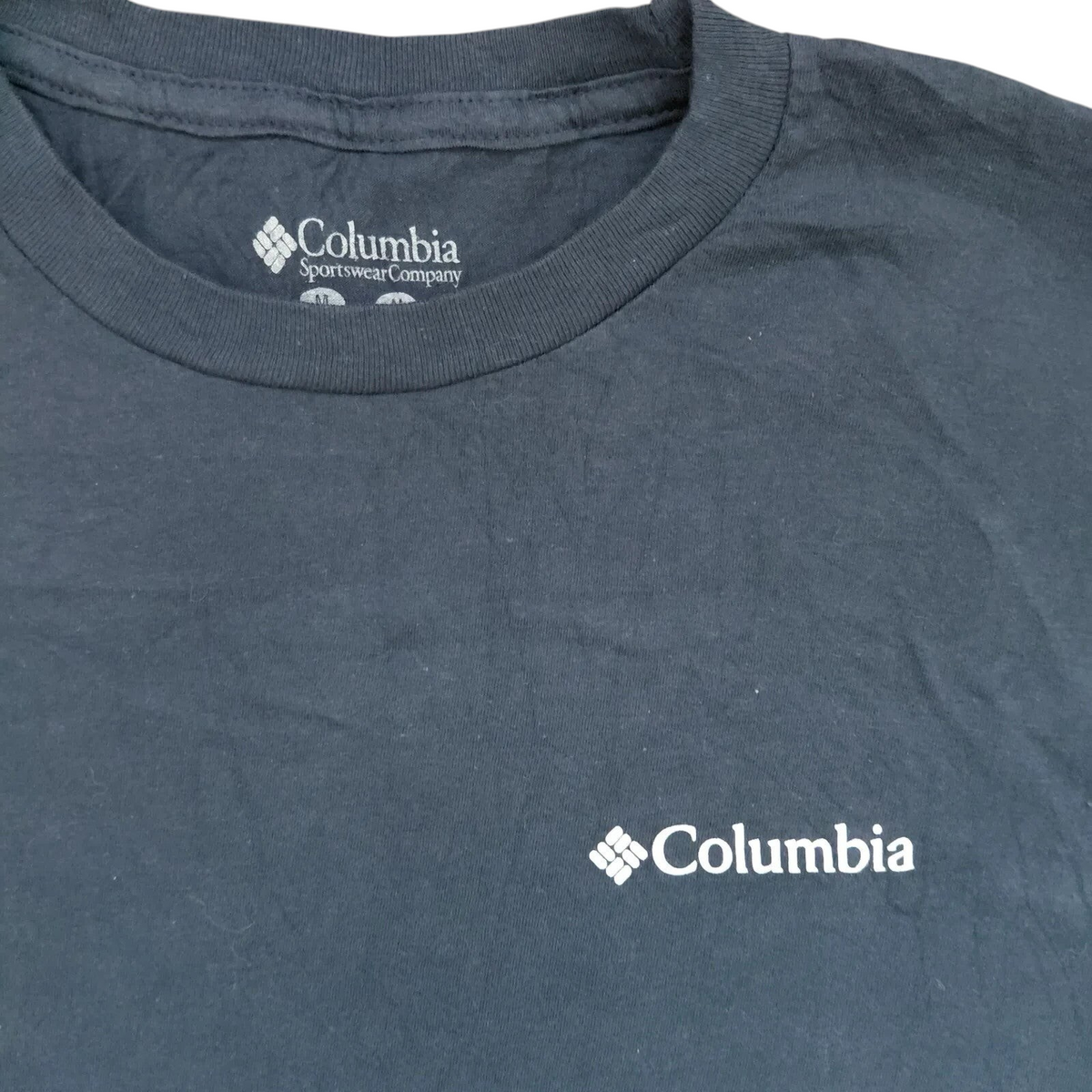 My Store navy Columbia cotton crew neck t-shirt with white logo branding