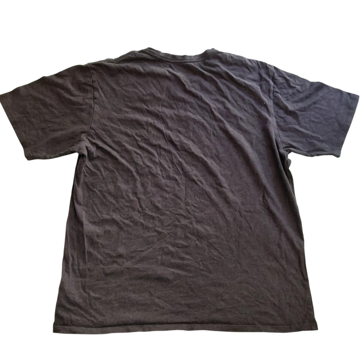 My Store Patagonia charcoal grey organic cotton short sleeve t-shirt, back view of a pre-owned casual crew neck top.