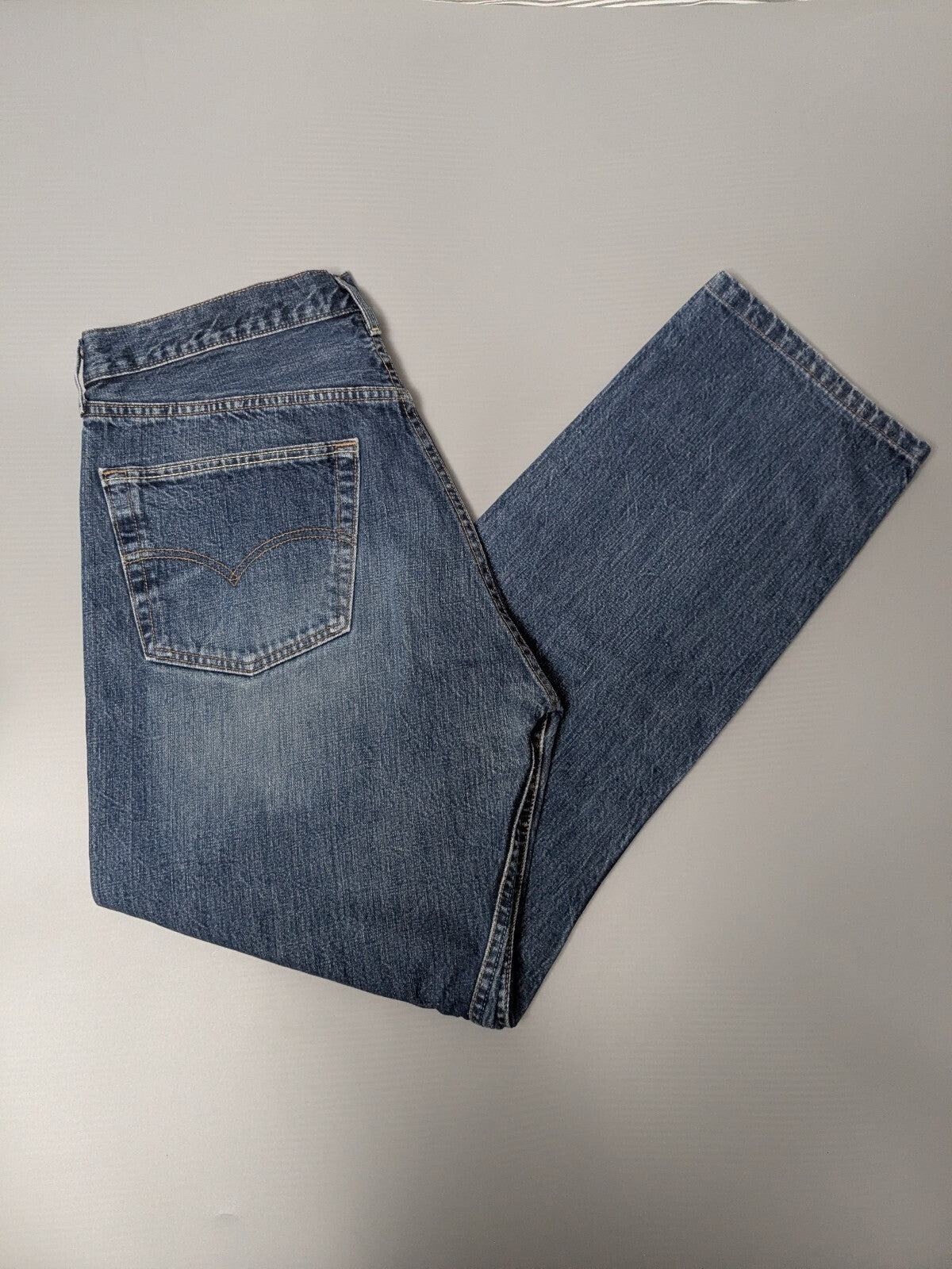 Levi's 501 Original Mens Straight Leg Jeans Blue Denim W36 L32 Button Fly