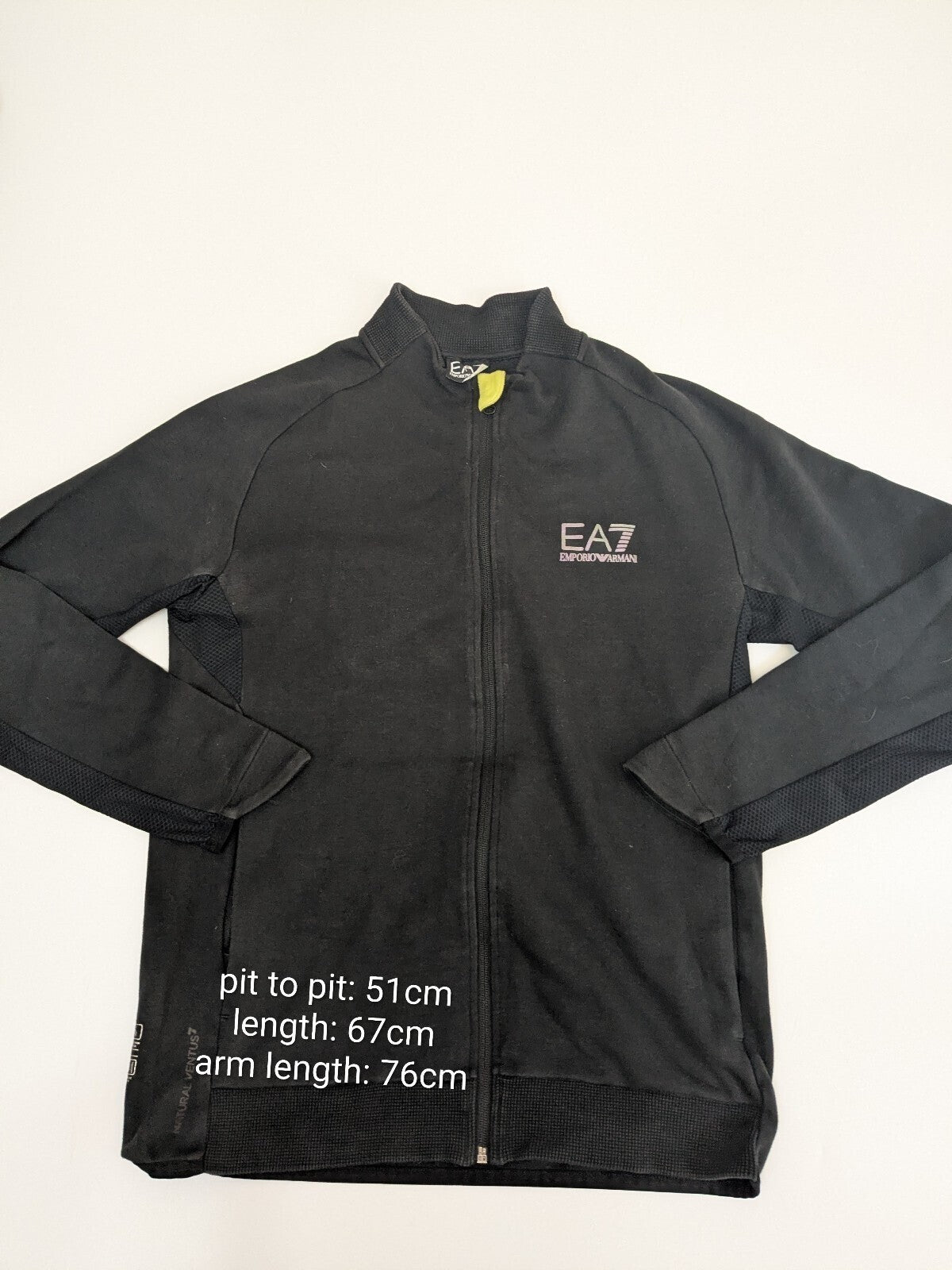 EA7 Emporio Armani Track Jacket Mens M Black Full-Zip Sweatshirt Activewear