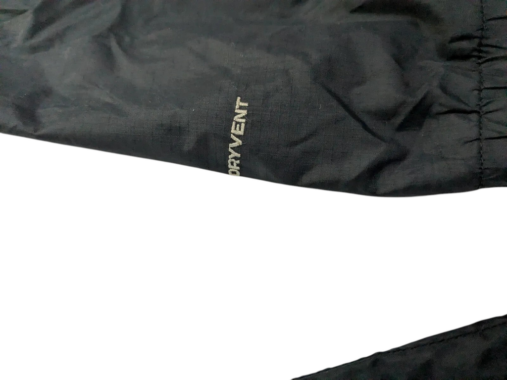 My Store The North Face black nylon ripstop shell jacket sleeve detail with DryVent waterproof technology branding