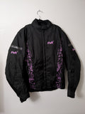 HWK Motorcycle Jacket Womens S Black Pink Armored Air-Vent Riding