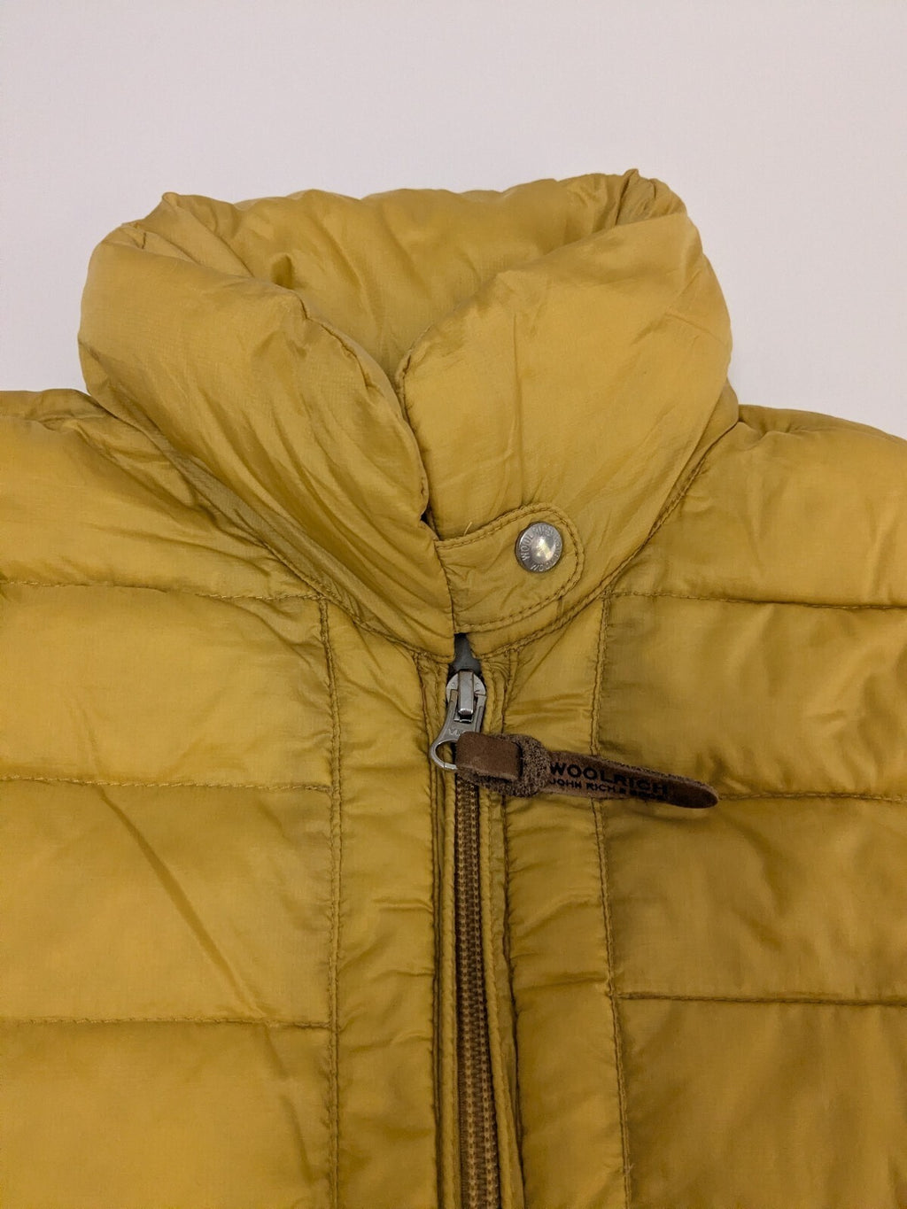 Woolrich Puffer Jacket Womens M Mustard Yellow Quilted Insulated