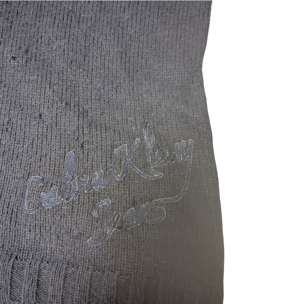 Calvin Klein Sweater Womens S Black Ribbed Turtleneck Y2K