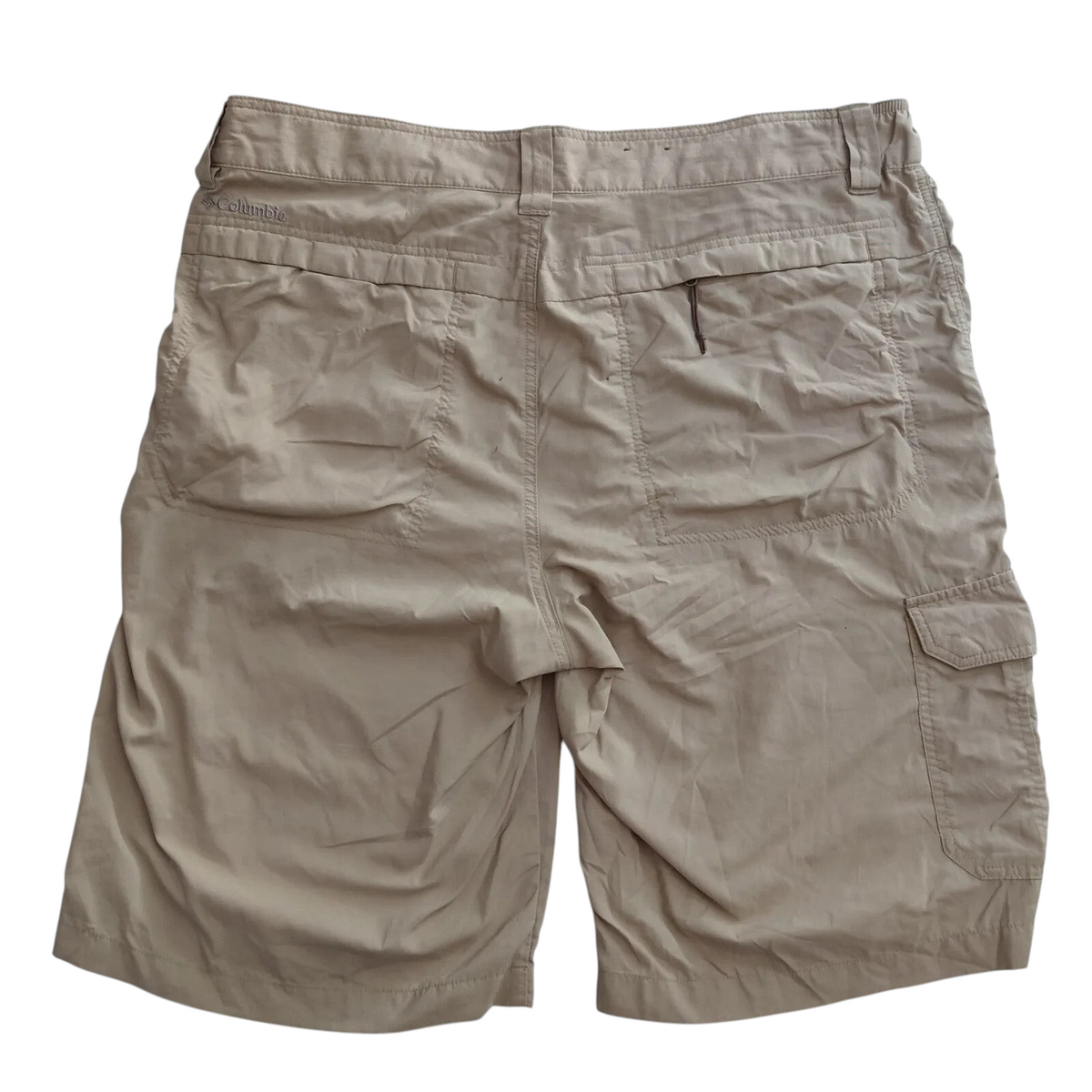 My Store Columbia beige ripstop nylon cargo shorts with Omni-Shade sun protection and back pockets