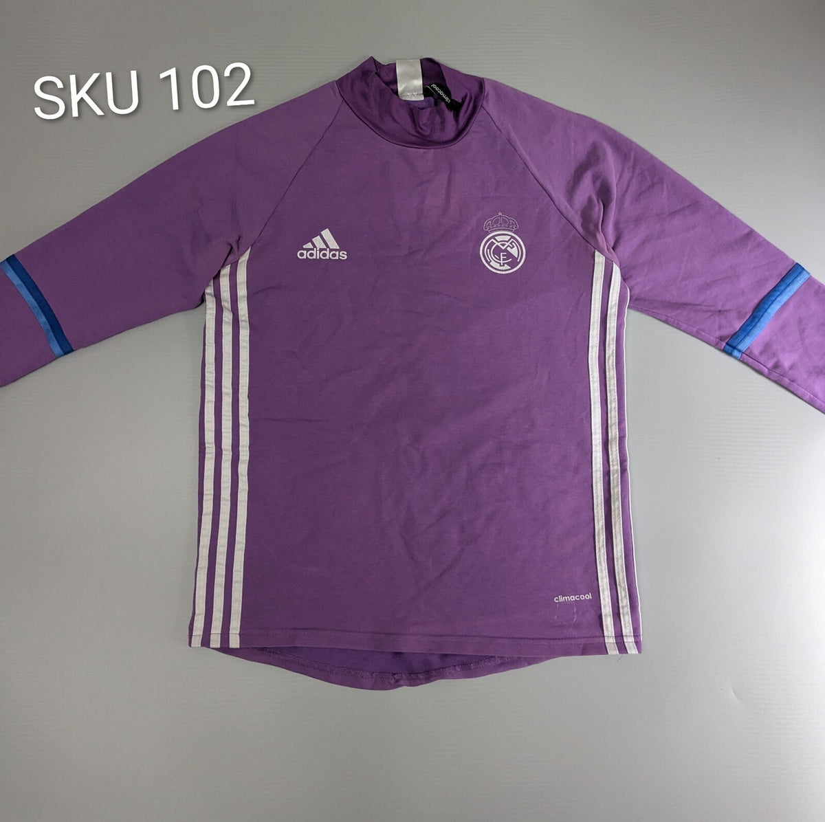 Real Madrid 2016/17 Adidas Training Drill Top Purple Size M