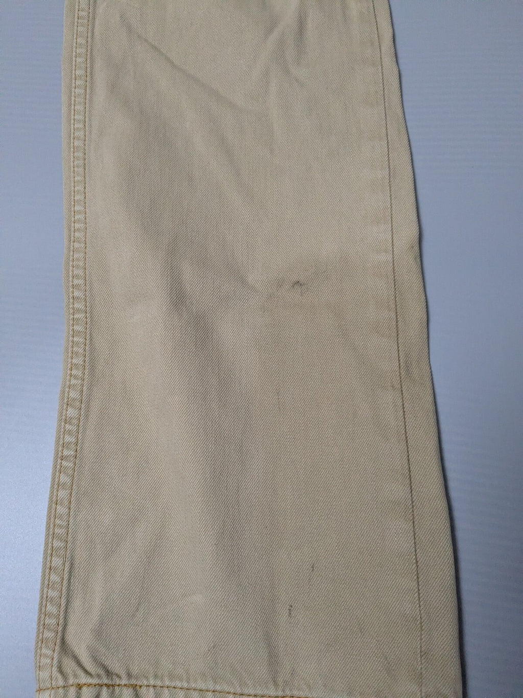 Vintage Levi's 502 Regular Tapered Jeans Beige Tan Denim W32 L32 Red Tab