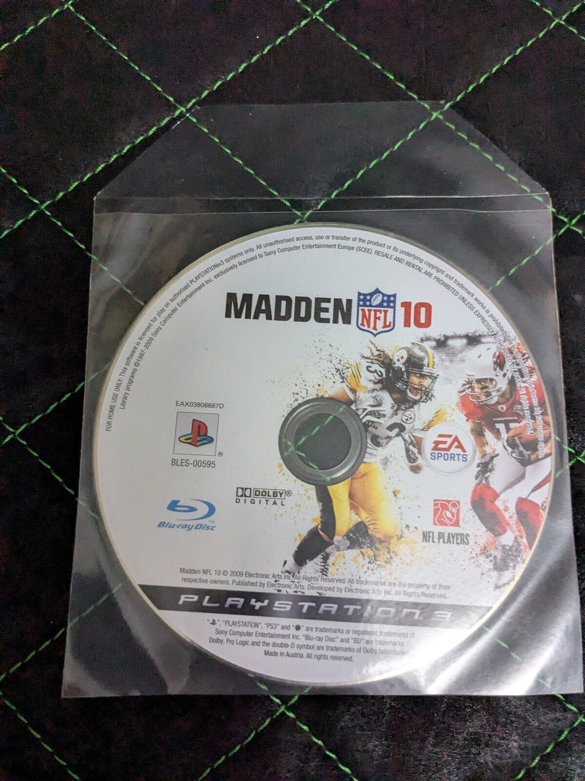 Madden NFL 10 PS3 game disc