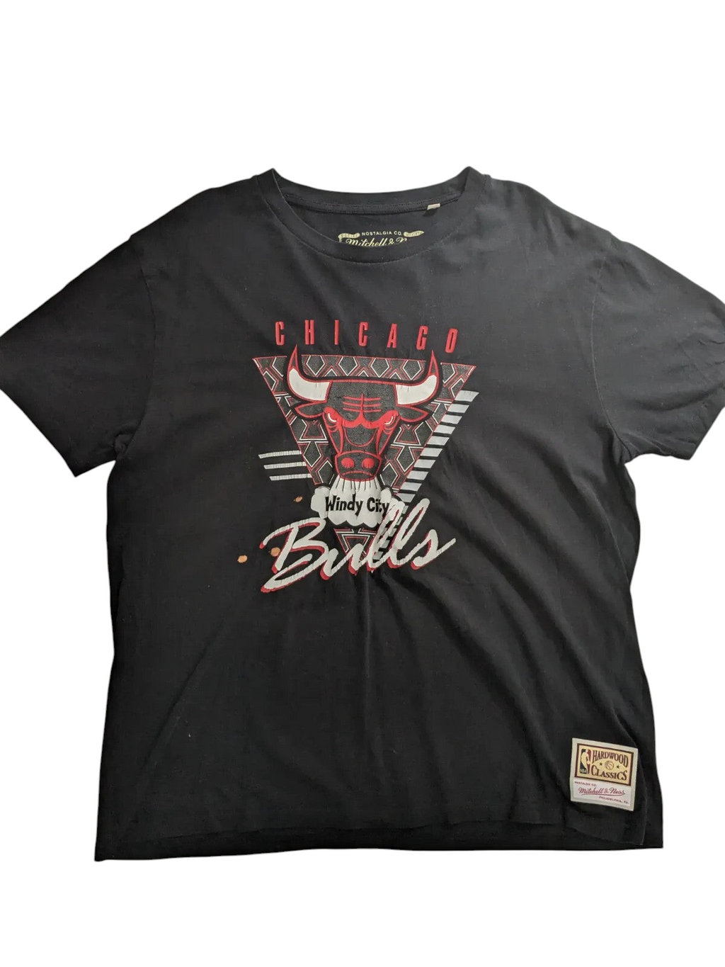 My Store Mitchell & Ness black cotton Chicago Bulls graphic t-shirt with crew neck and basketball logo