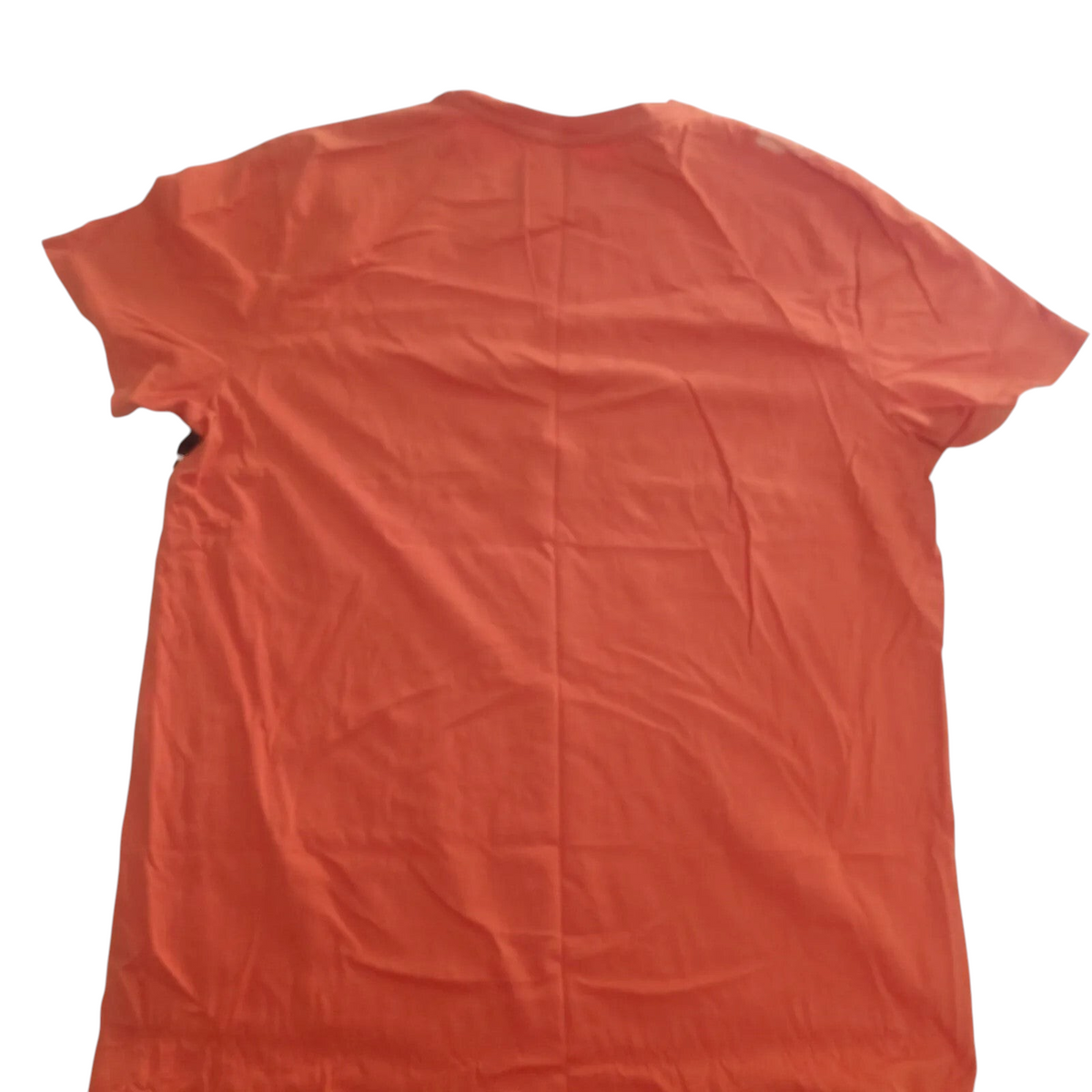 My Store Timberland orange organic cotton t-shirt, back view of a casual short-sleeve crew neck top.