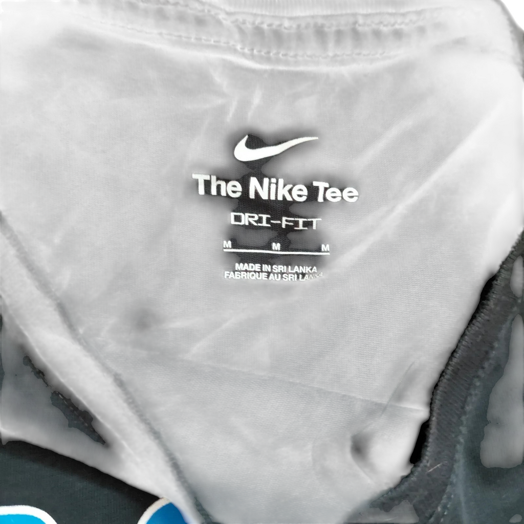 My Store black Nike Dri-FIT crew neck t-shirt with The Nike Tee logo printed on the inner collar