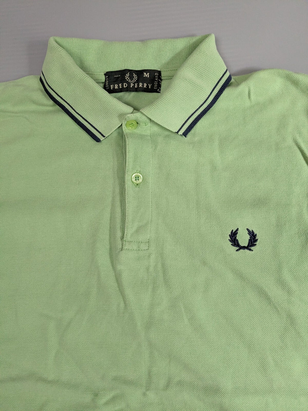 Fred Perry Polo Shirt Mens M Green Twin-Tipped Cotton M3600