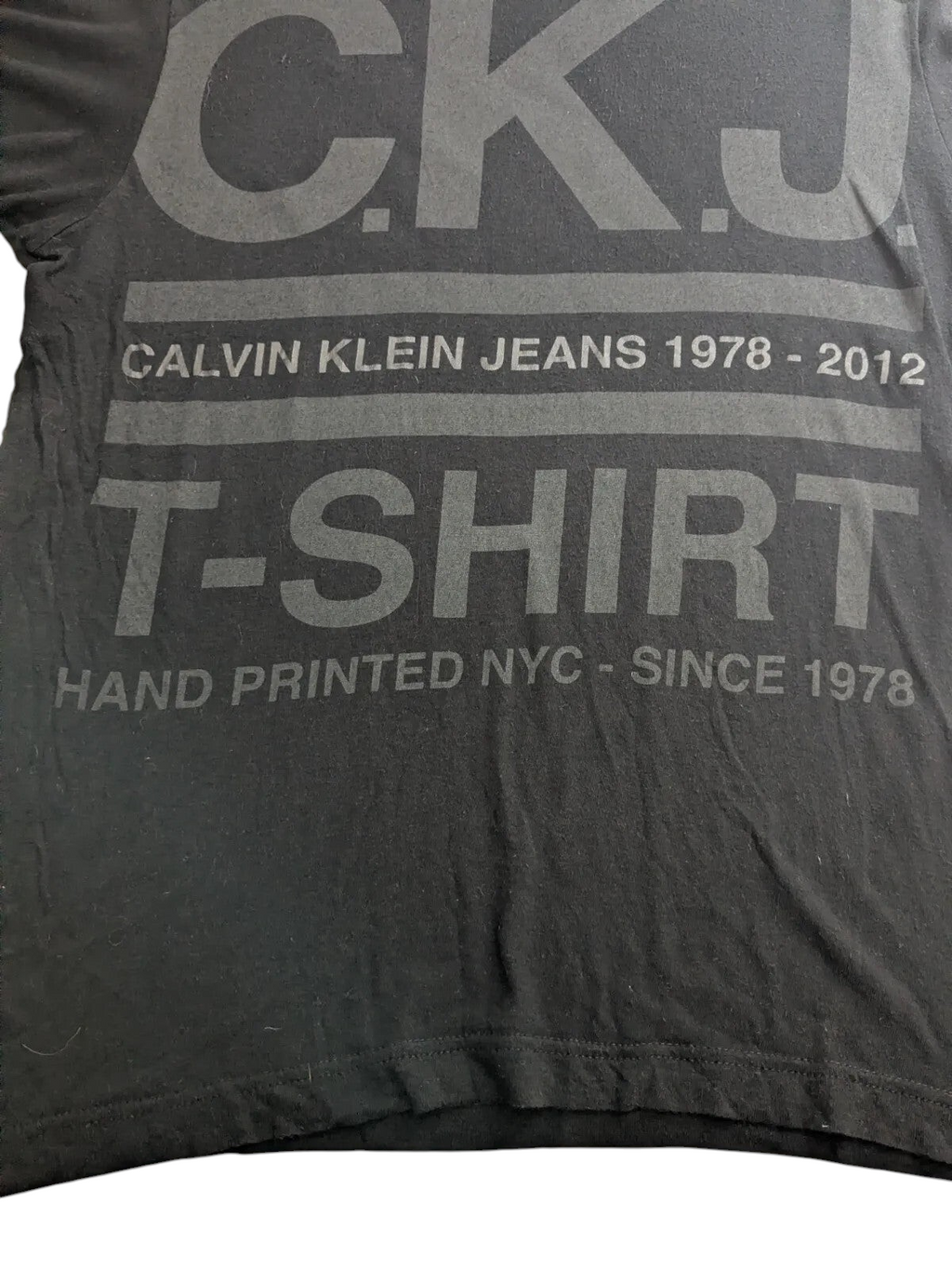 My Store black Calvin Klein Jeans crew neck t-shirt with grey CKJ graphic logo print on cotton viscose fabric