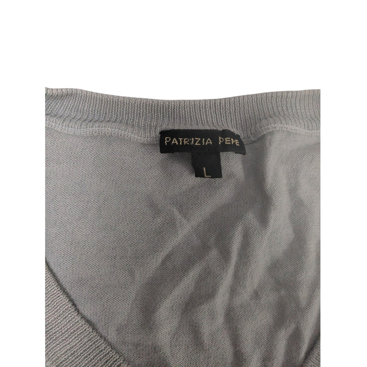 Patrizia Pepe Top Womens M Light Grey V-Neck Long Sleeve