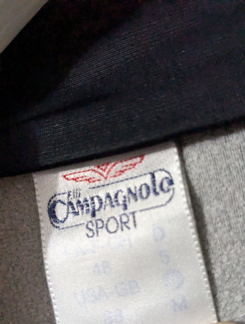 Campagnolo Track Jacket Mens L Black Green Geometric Retro Full-Zip