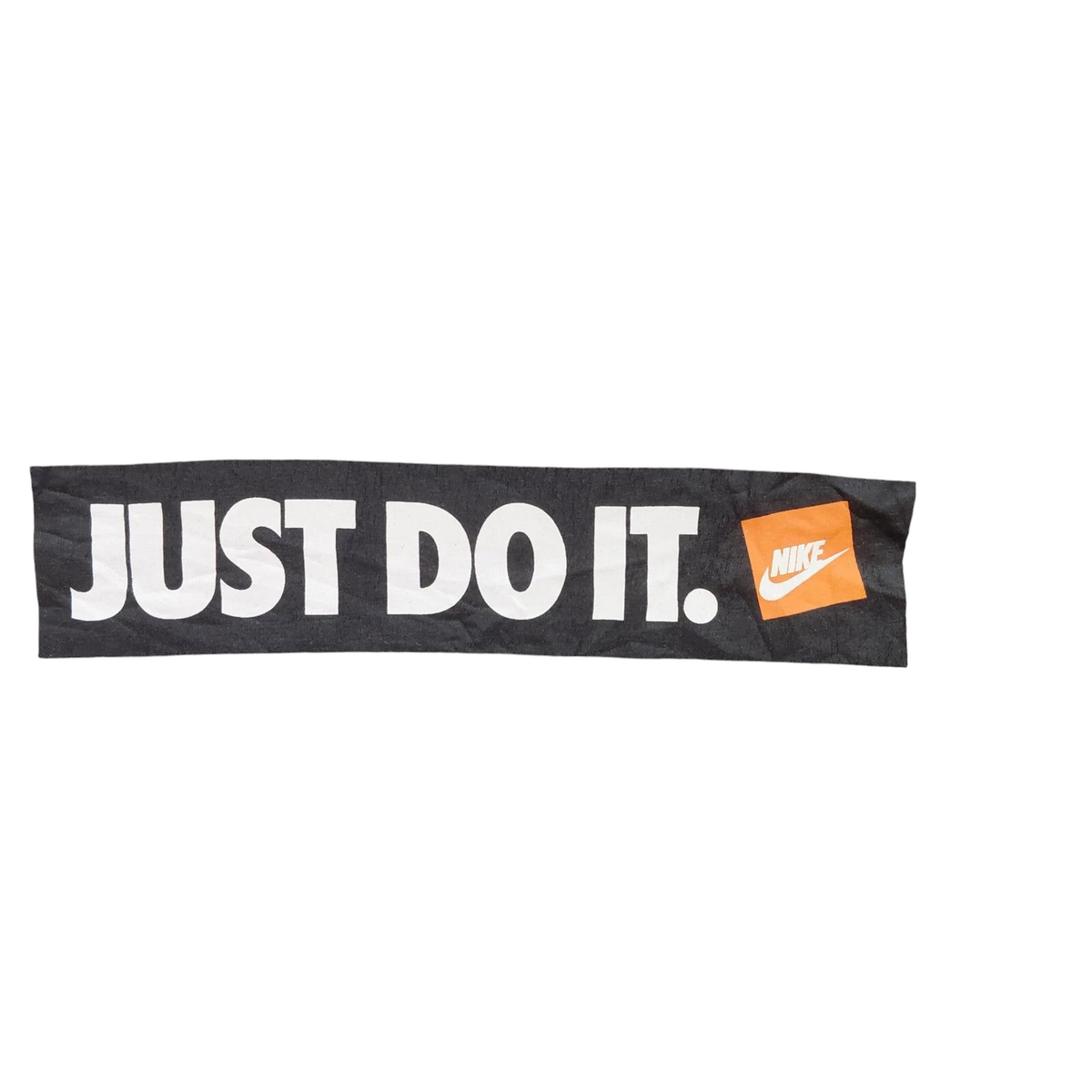 My Store grey Nike crew neck t-shirt featuring a black Just Do It graphic logo with an orange Nike box logo