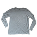 My Store Lee grey long sleeve crew neck t-shirt with chest pocket in soft brushed cotton blend fabric