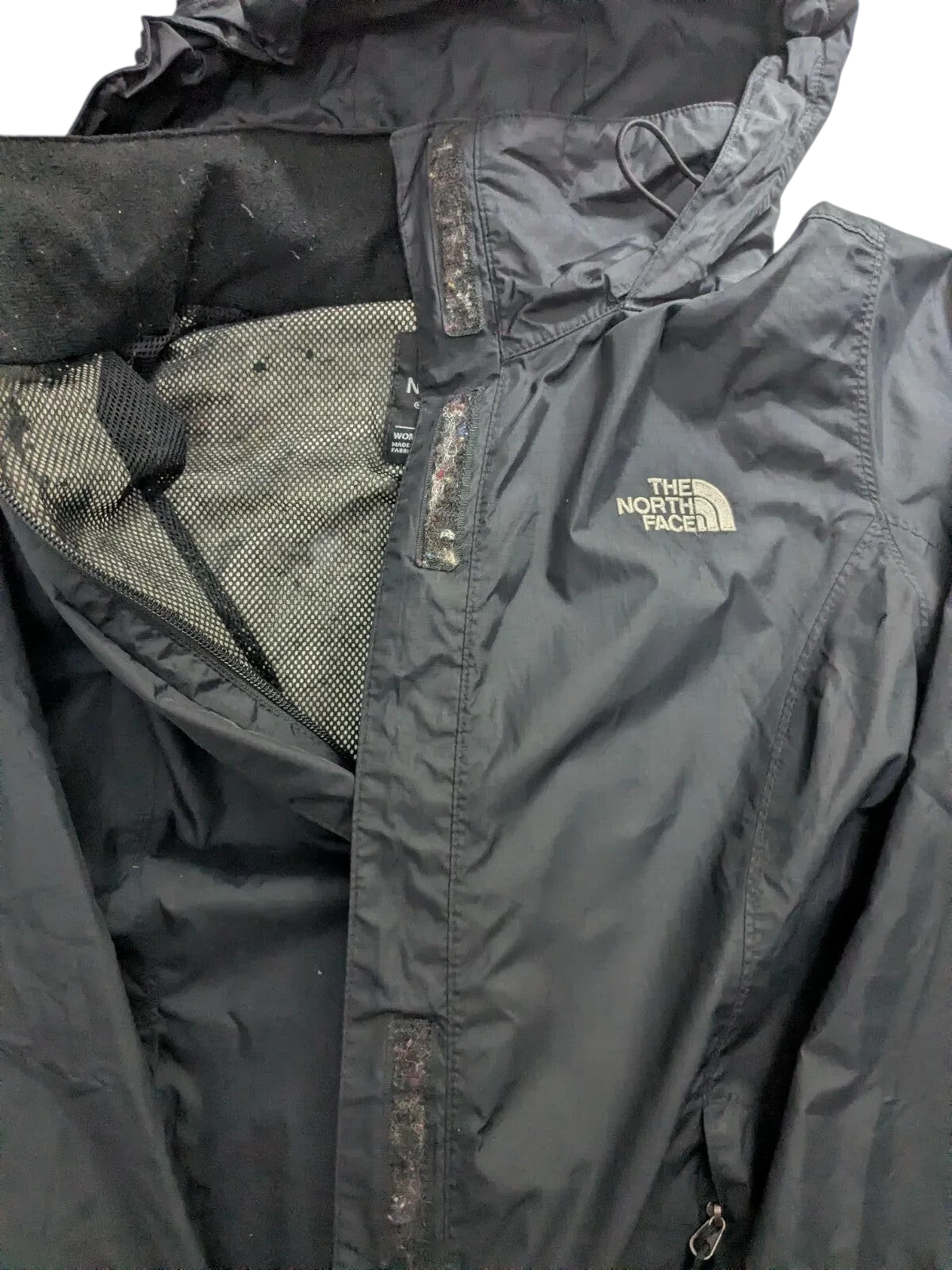 My Store The North Face women's black waterproof DryVent hooded shell jacket with full zip closure