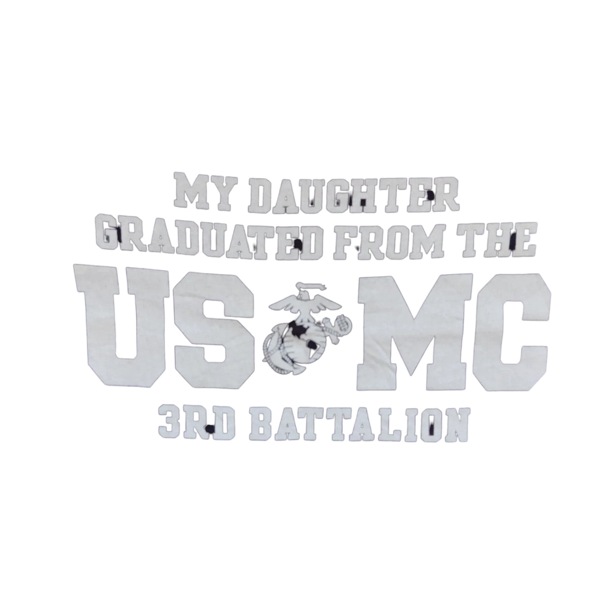 My Store navy blue Champion cotton t-shirt with white USMC 3rd Battalion graphic print