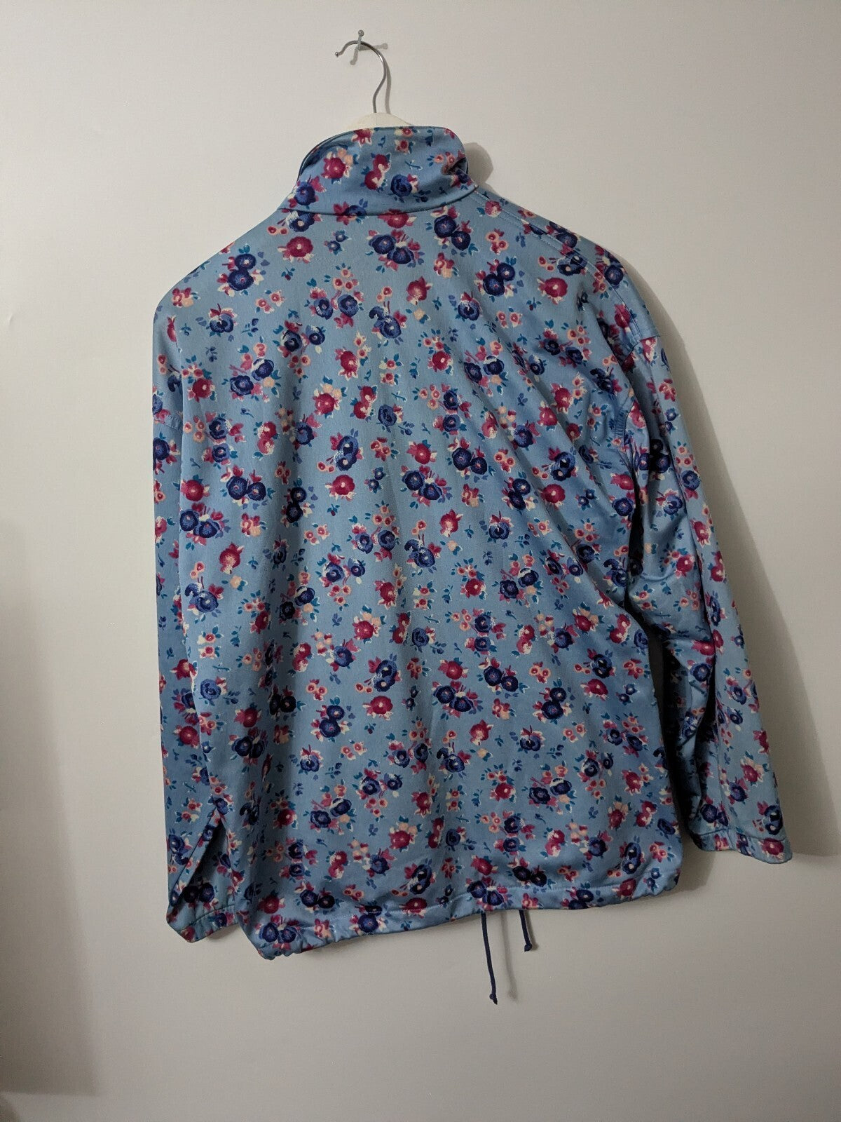 Diadora Windbreaker Jacket Mens M Blue Red Floral Retro Full-Zip