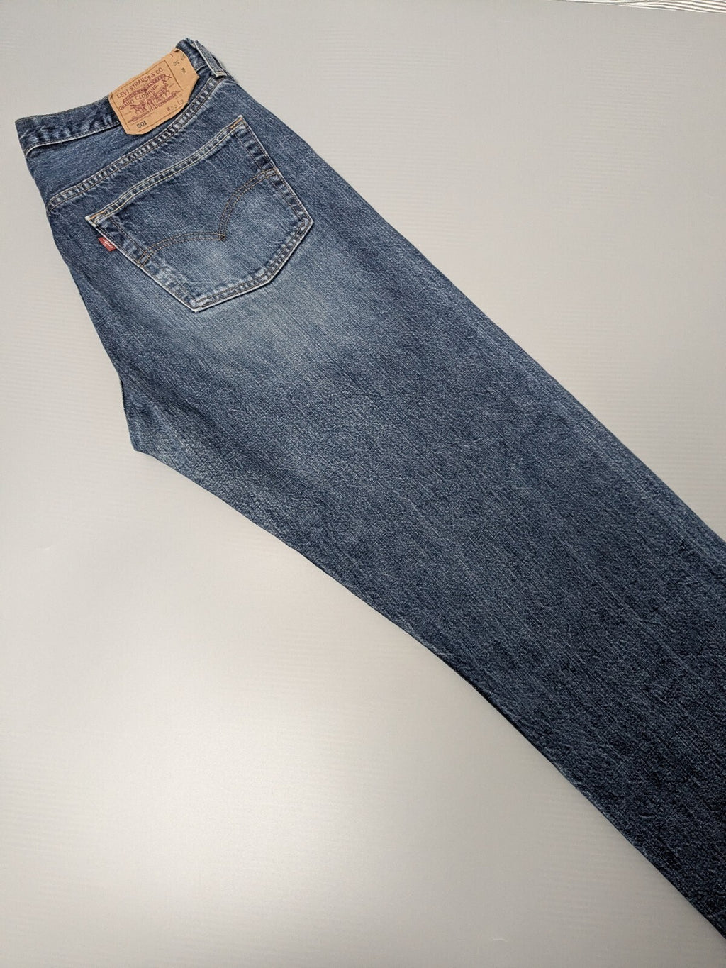 Levi's 501 Original Mens Straight Leg Jeans Blue Denim W36 L32 Button Fly