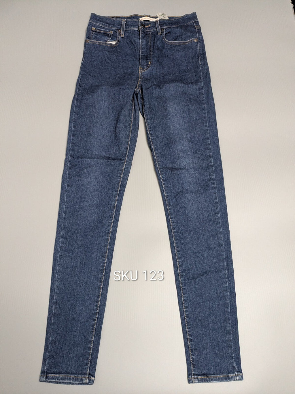 Levi's Jeans Womens W29 L32 Dark-Wash 710 Super-Skinny Denim