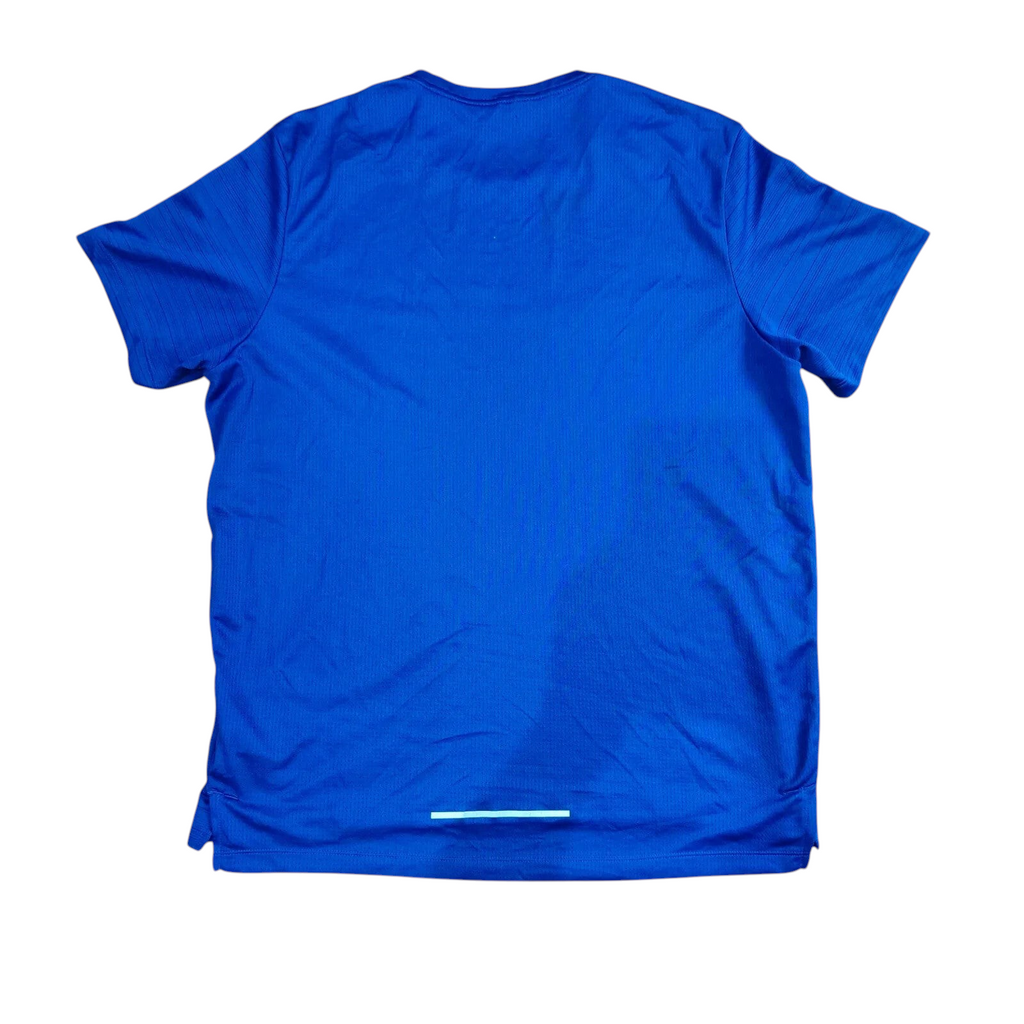 Nike Crew Neck T Shirt Mens Medium Blue Polyester Dri FIT Running Reflective