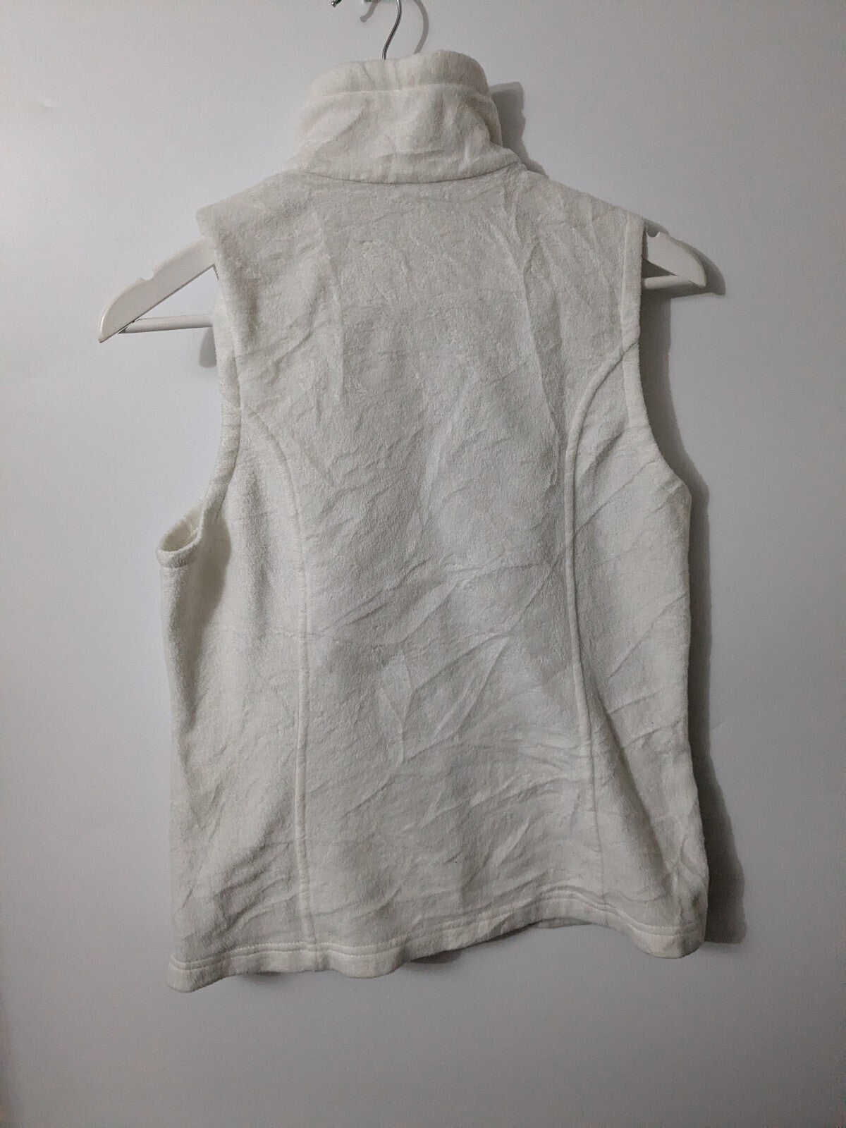 Columbia Fleece Vest Womens L White Full Zip Mock Neck Outdoor