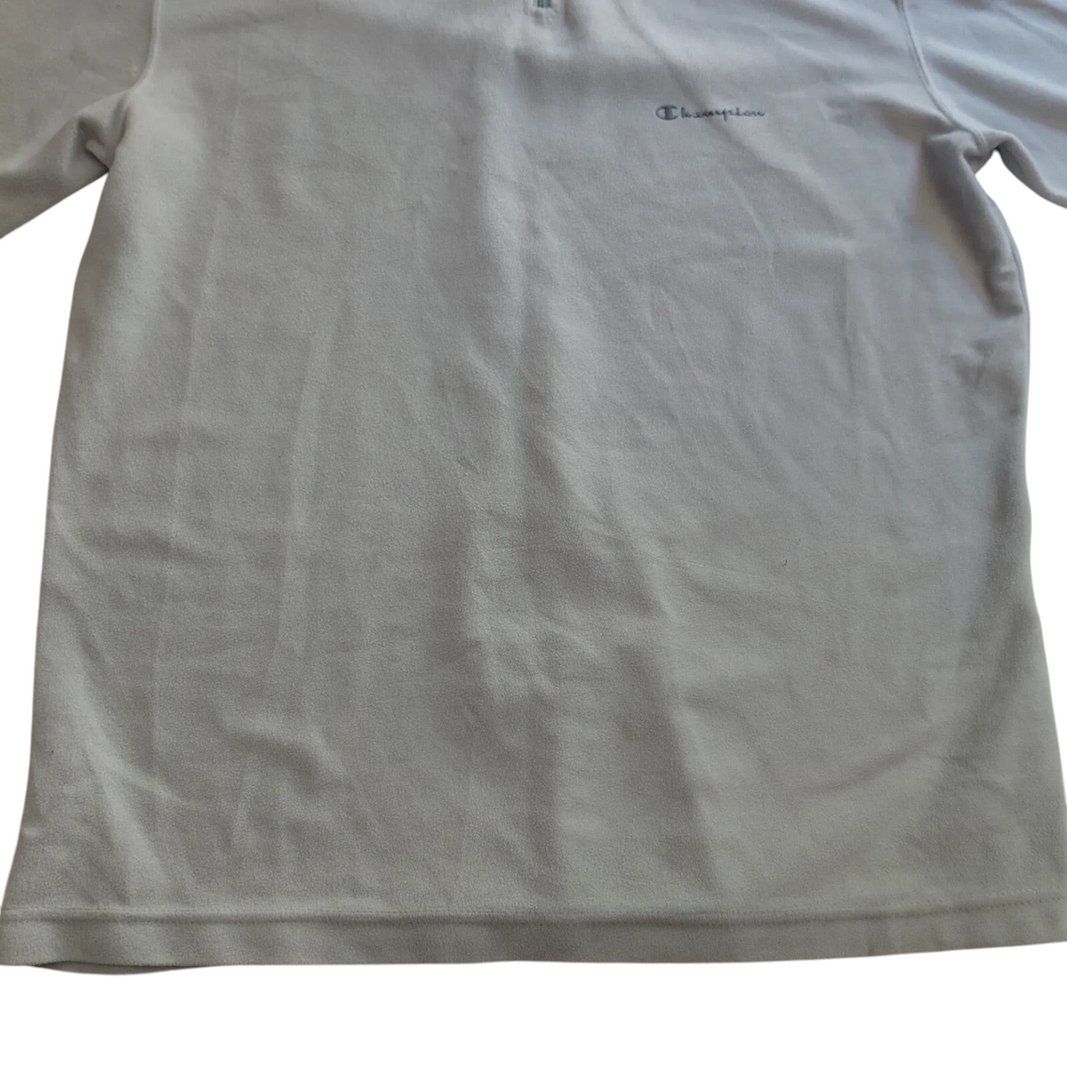 My Store pre-owned grey Champion 1/4 zip fleece pullover with embroidered logo on chest