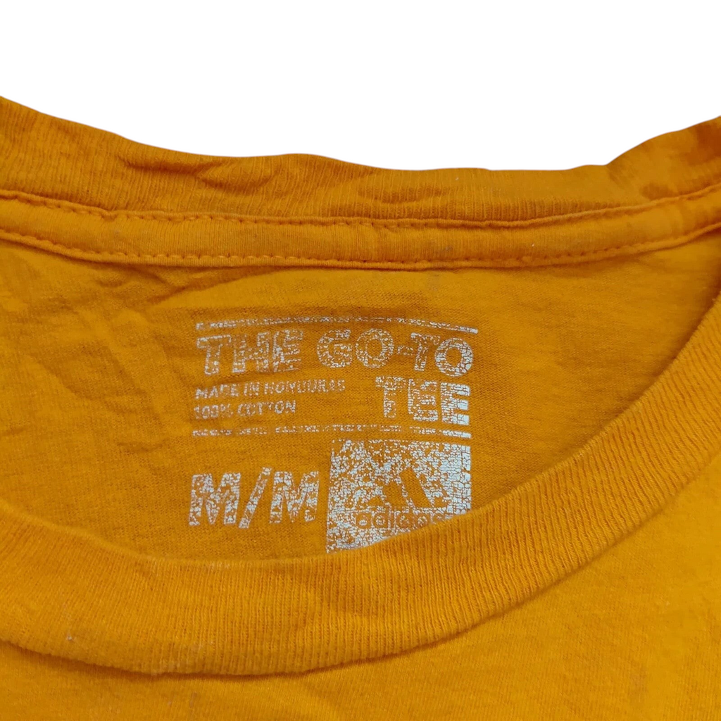 My Store Adidas yellow cotton crew neck t-shirt with size medium tag detail