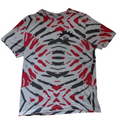 My Store Nike crew neck t-shirt in white with red and black tie-dye pattern and small basketball graphic logo