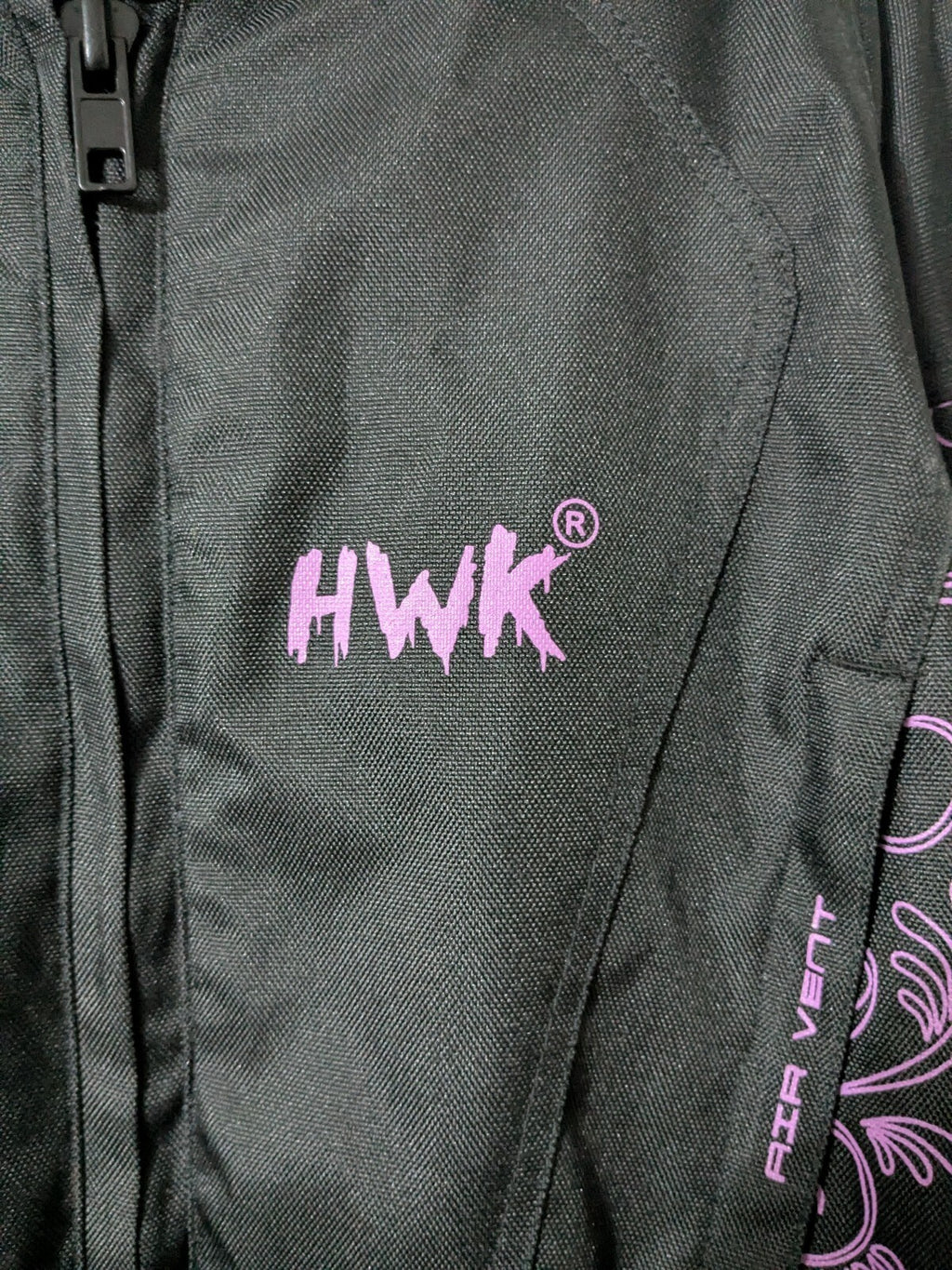HWK Motorcycle Jacket Womens S Black Pink Armored Air-Vent Riding