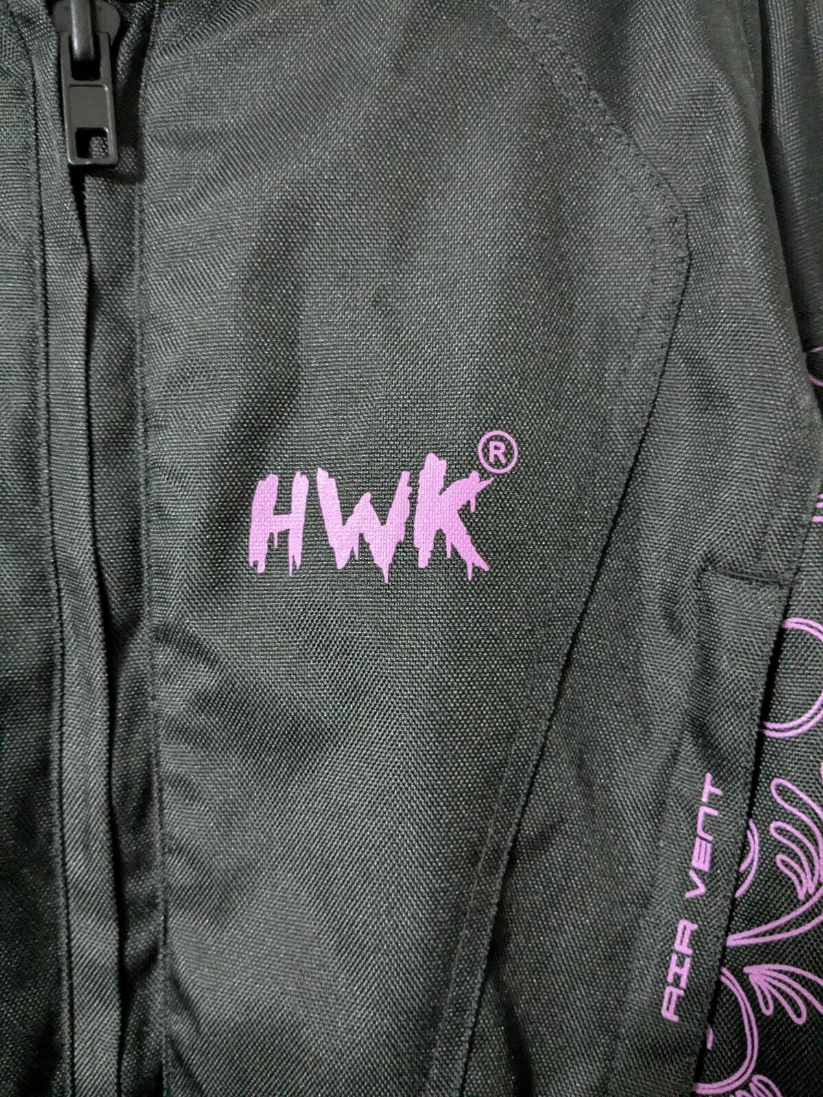 HWK Motorcycle Jacket Womens S Black Pink Armored Air-Vent Riding