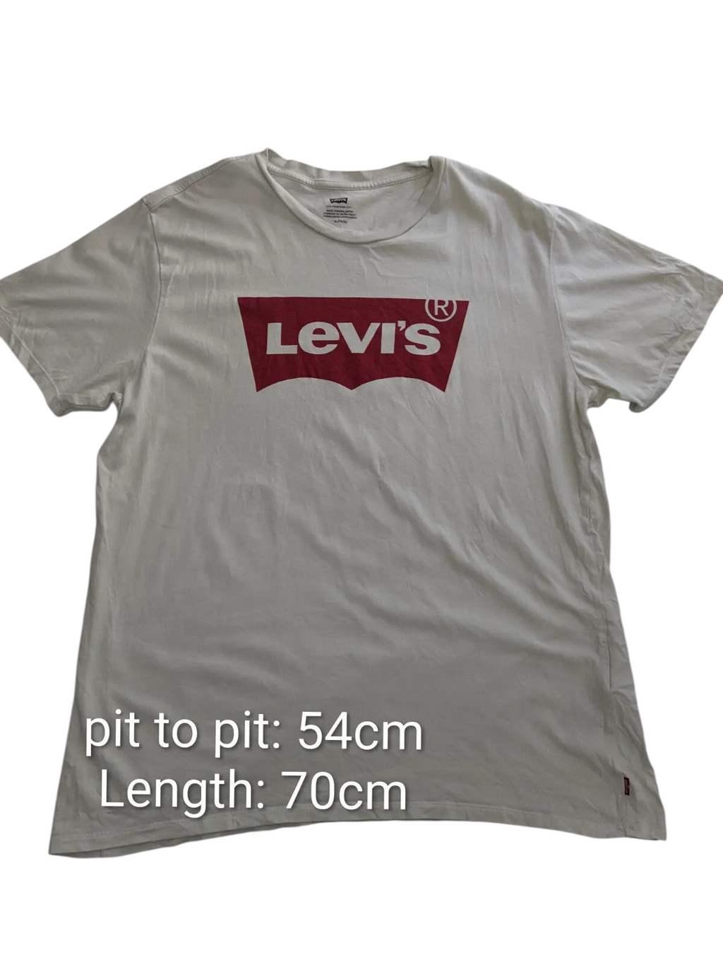 My Store white Levi's cotton jersey graphic t-shirt with red logo print on the chest, size XL