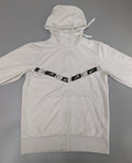 Nike Hoodie Mens M White Logo-Tape Full-Zip Sweatshirt