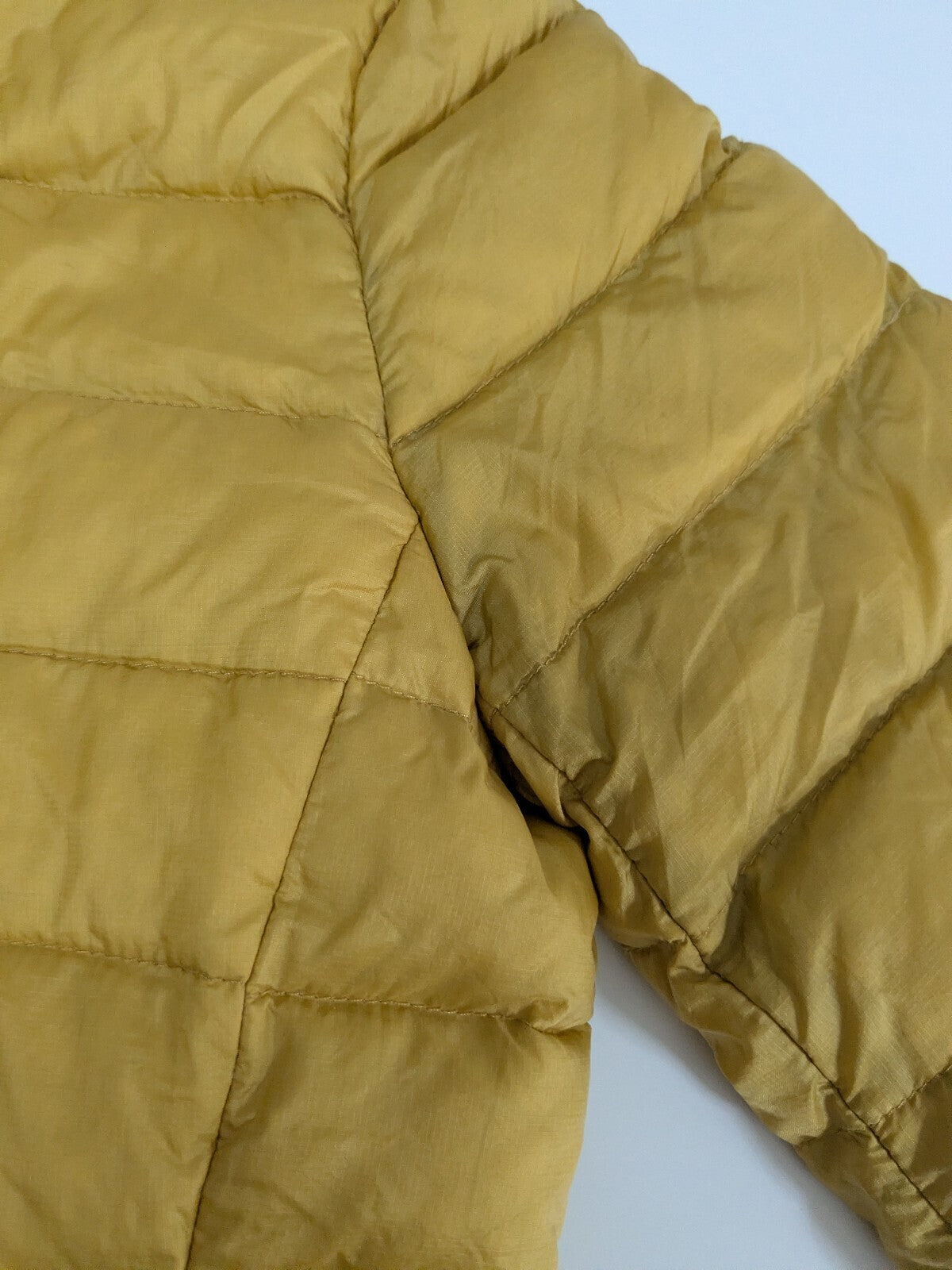 Woolrich Puffer Jacket Womens M Mustard Yellow Quilted Insulated