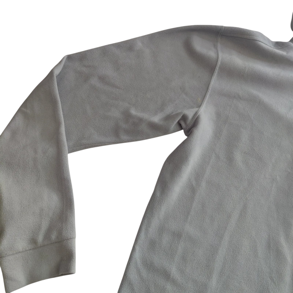 My Store grey Champion quarter zip fleece top showing sleeve detail and fabric texture